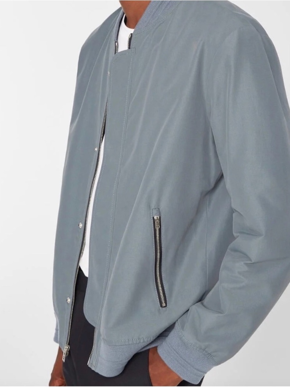 Club Monaco Slate Grey Bomber Jacket